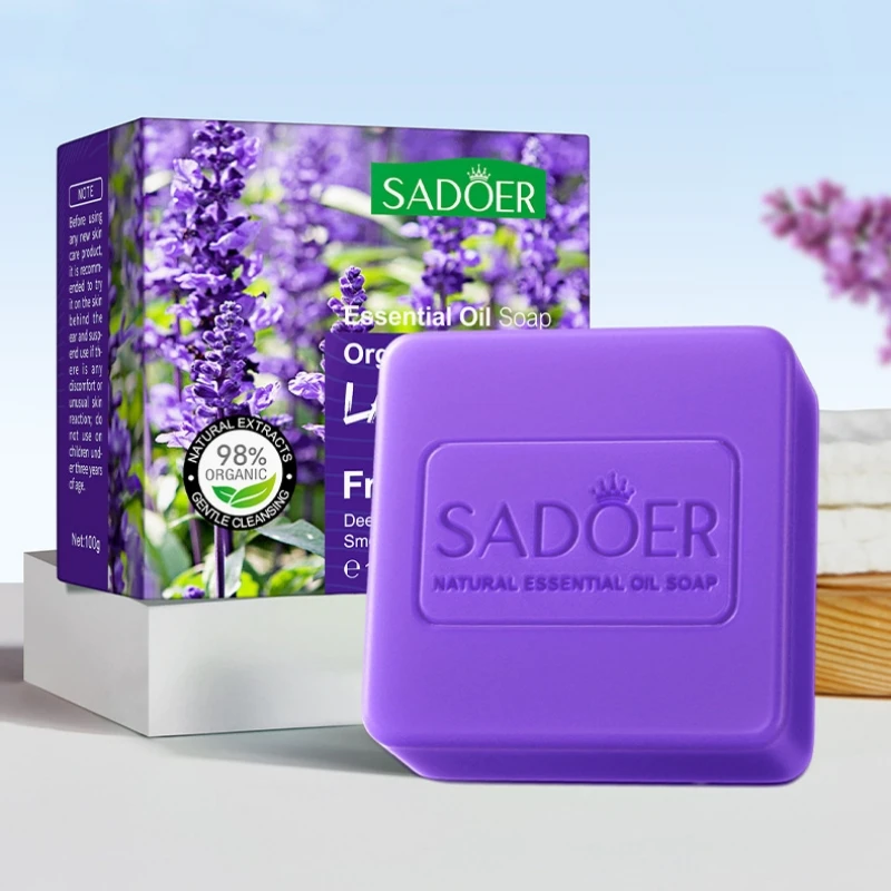 100g Organic Lavender Essential Oil Soap, Cleans the Body, Cleanses the Face, Washes Hands, Has a Fresh Scent, Is Gentle, and Does Not Harm the Skin view 6