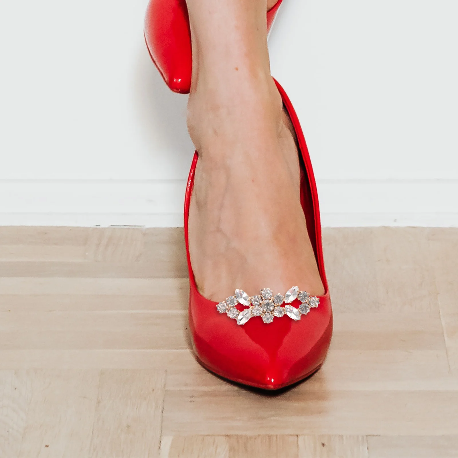 

2pcs Rhinestone Shoe Clips Sparkly Decorative Charms For Women Bridal Wedding Sandals Pumps Accessory