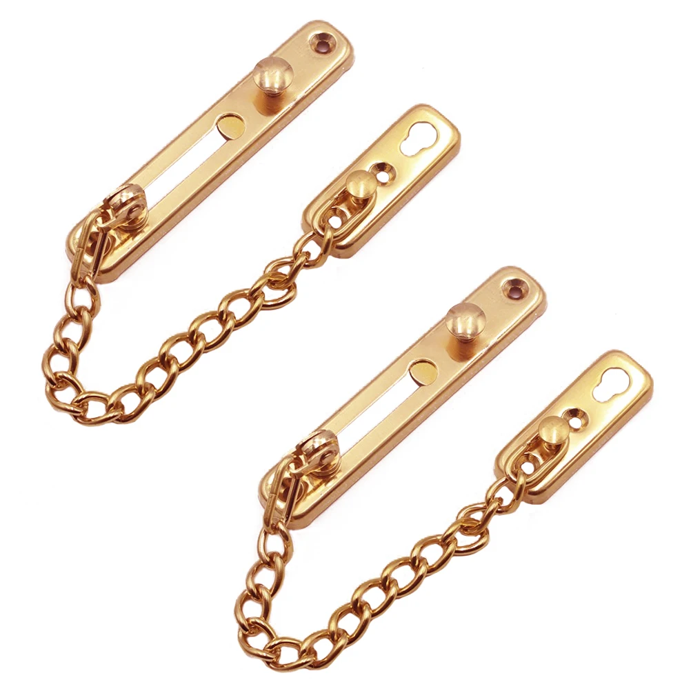 

2 Pcs Adjustable Door Chain Stainless Steel Security Lock High Hardness Anti Theft Hotel Safety Guard Practical Design Door Lock