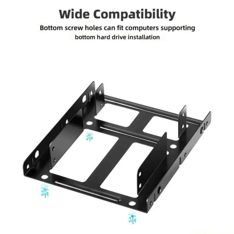 Metal Frame Two Bay SSD Hard Drive Mounting for 2.5inch to 3.5inch Bay