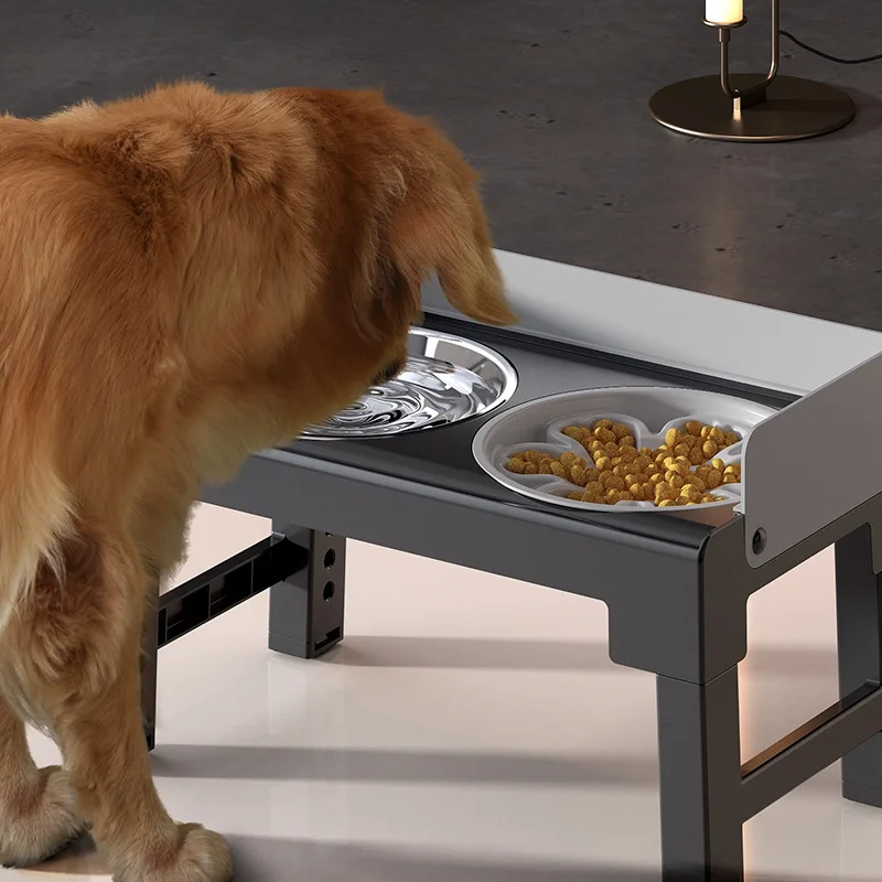 

Adjustable lift and splash-proof, slow food bowl, stainless steel bowl, dog bowl cross-border