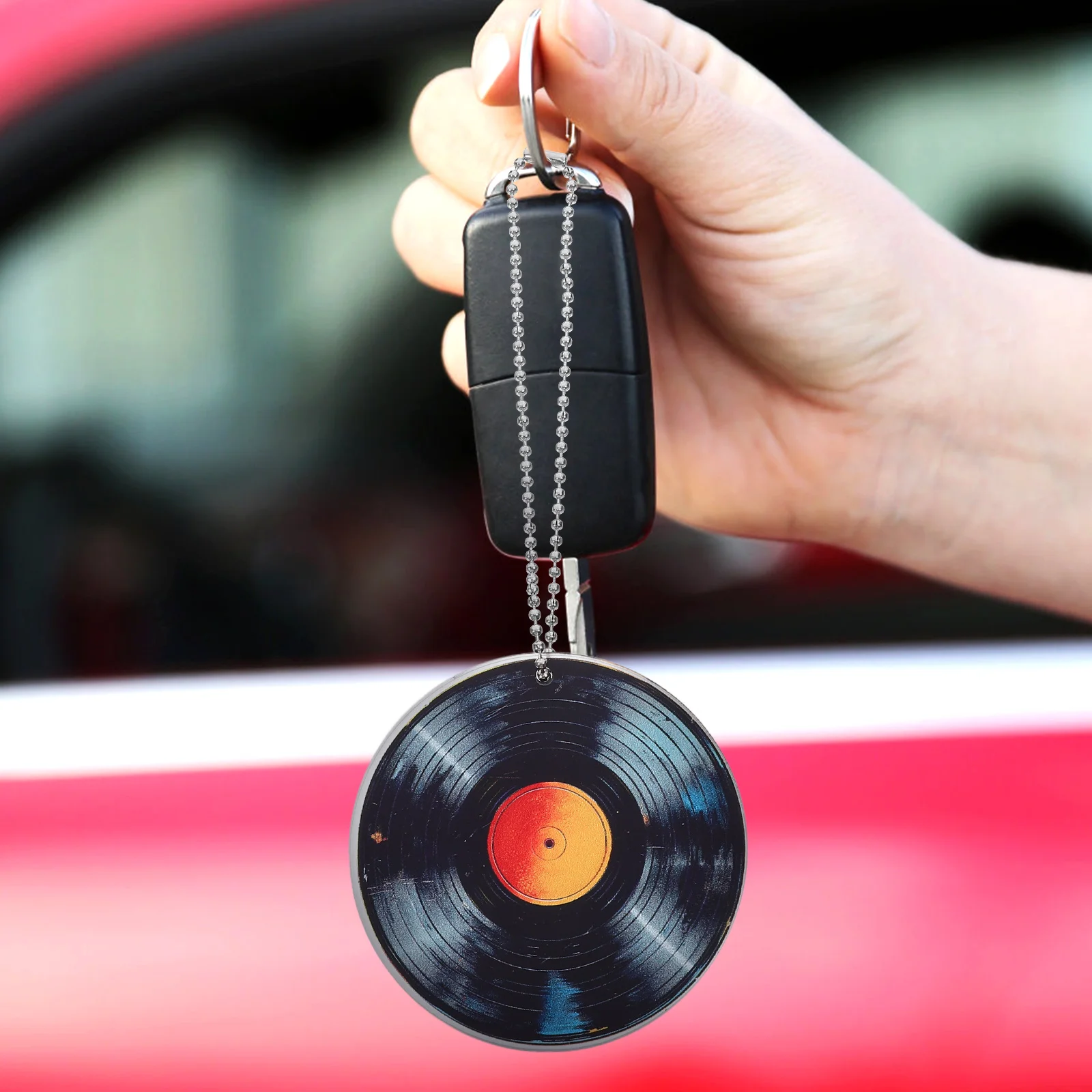 

2Pcs Record Keychain Pendant Vinyl Hanging Charm Decorative Accessory for Backpack Purse Vinyl Record Keychain Pendant