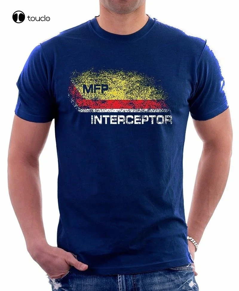 Detalles acerca de Mad Max inspirado Mfp Interceptor V8 Pursuit Car Navy Camiseta estampada camiseta unisex