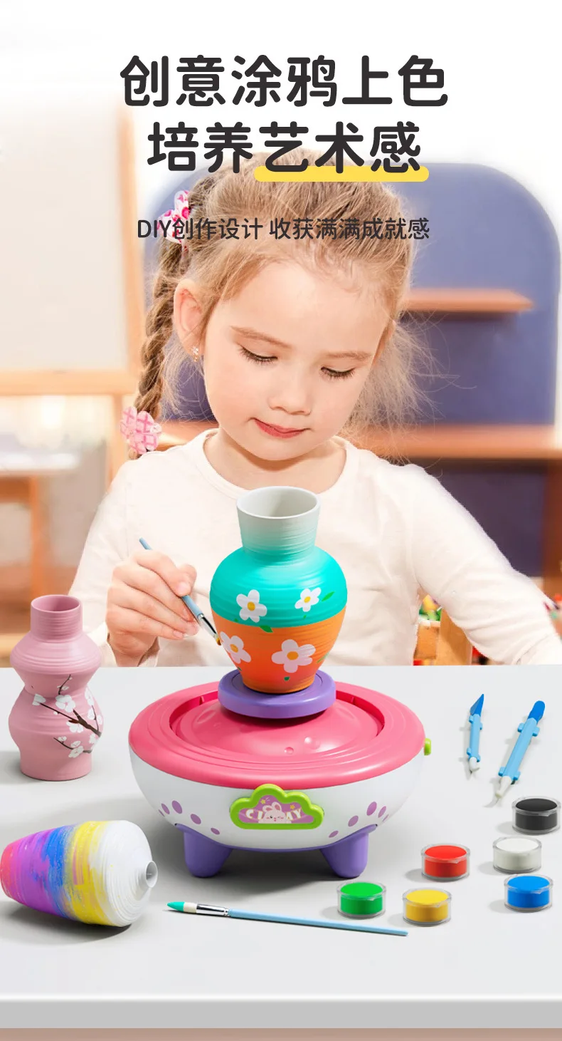Mini Pottery Studio Deluxe Set - DIY All-in-1 Sculpting Craft Kit for Kids & Tweens - Create 20 Unique Miniature Clay Projects