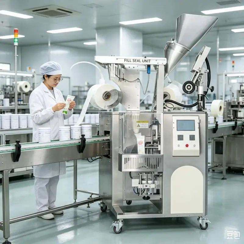 Small Automatic Multifunctional Powder Filling Wrapping Machine for Food & Chemical Applications with Film Packaging