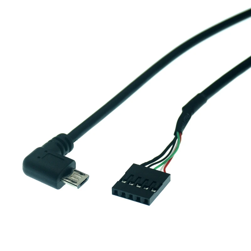 Spacing 2.54mm Micro USB Male Right/Left Angle To Dupont 5 Pin Female Header Motherboard Cable 50cm