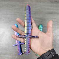 New 3D Printed Sword Movable Joint Simulation Sword Figurine Creative Home Office Desktop Ornament2025 New Year Gift Crafts Gift