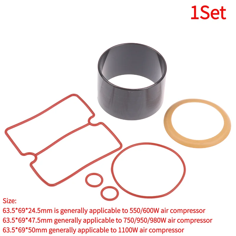 1Set Vacuum Pump Oil-Free Mute Air Compressor Cylinder Sleeve Piston Cylinder Ring Kit For Mute Air 550W 750W 1100W 1500W.