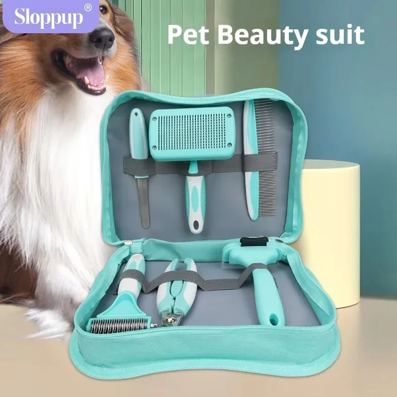 6-in-1 Pet Grooming Set Cat & Dog Comb Pet Nail Trimmer & Clipper Grooming Supplies