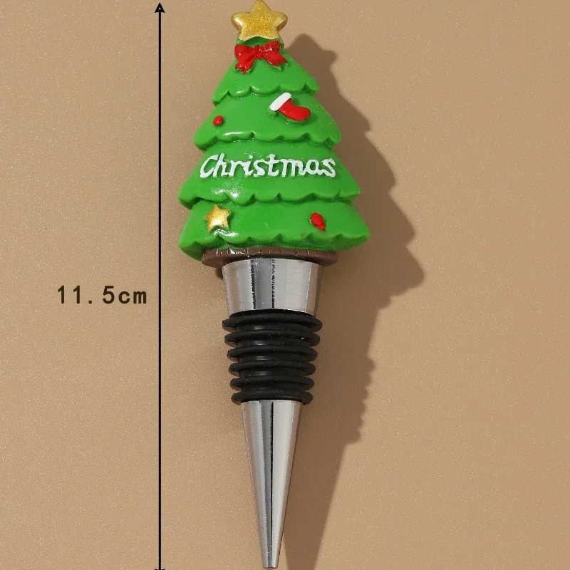 1pc Wine Bottle Stopper Decorative Christmas Tree Stopper Christmas Party Gift Bar Bottle Sealed Fresh Keeping Champagne Stopper