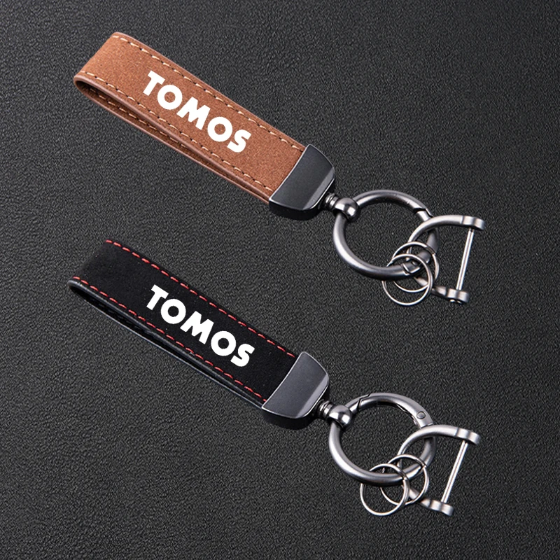 Motorcycle High-Grade Keyring Leather Suede Keychain For Tomos Nitro Arrow Sprint LX Streetmate R A35 Racing TT Accessories