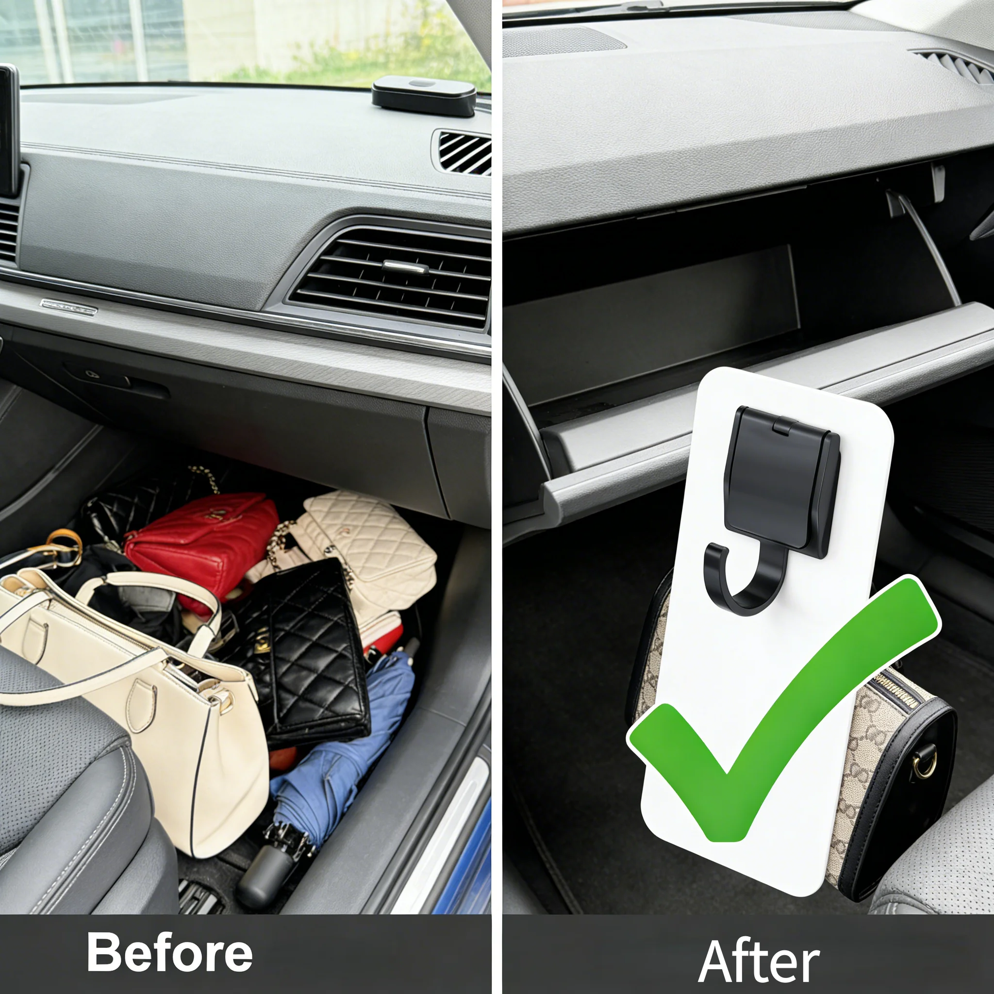 

2xFor Tesla Model 3 Y Highland 2024 2026 Passenger Glove Box Hidden Storage Hook Stealth Organizer Holder Car Interior Accessory