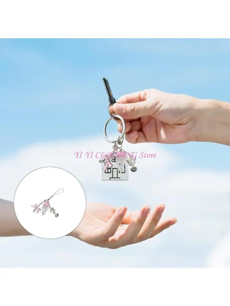 N5KF Versatile Clear Resin Marine Phone Charm Keychain for Gifting and Daily Fashion