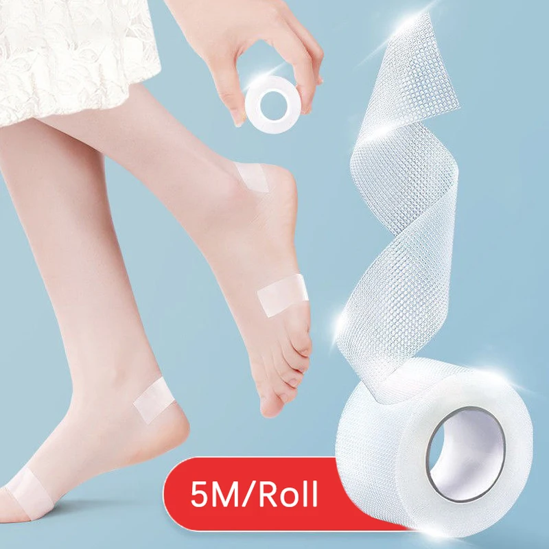 1 Rolle 5m x 2,5 cm selbst klebende unsichtbare Anti-Verschleiß-Bandage medizinische Gips Fuß Ferse Aufkleber Klebeband wasserdichte Patch Bandaid