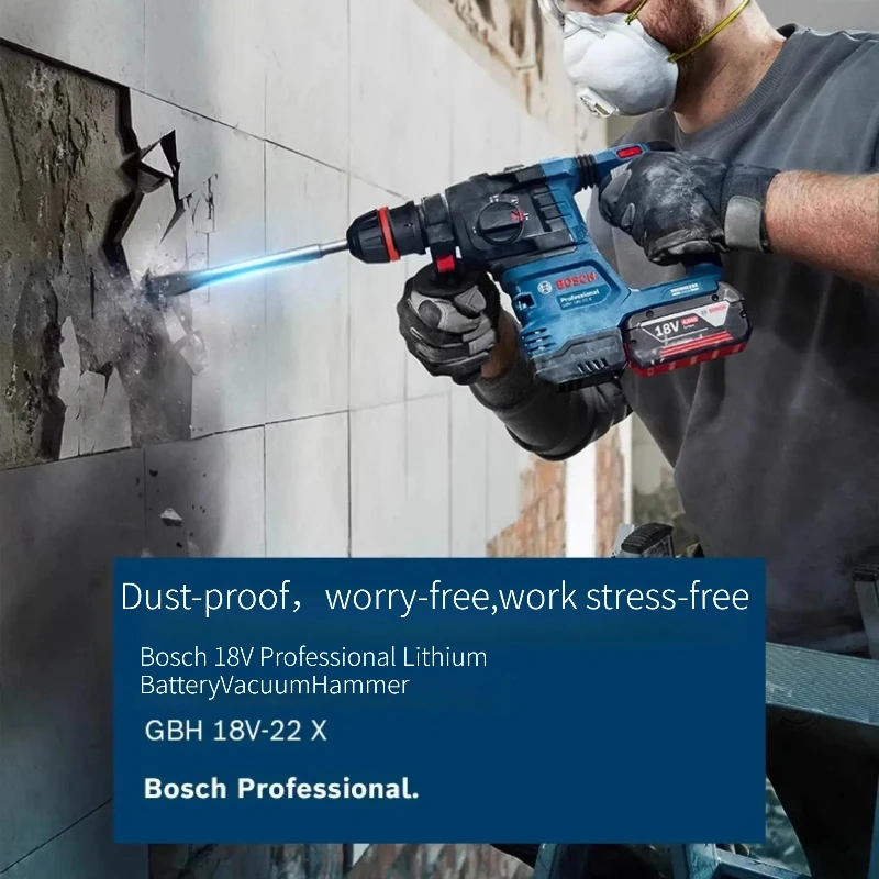 Professional BOSCH GBH18V-22X Wireless Impact Hammer Low Vibration Ergonomic Grip Brick Stone Chiseling Equipment — купить у AliExpress WW