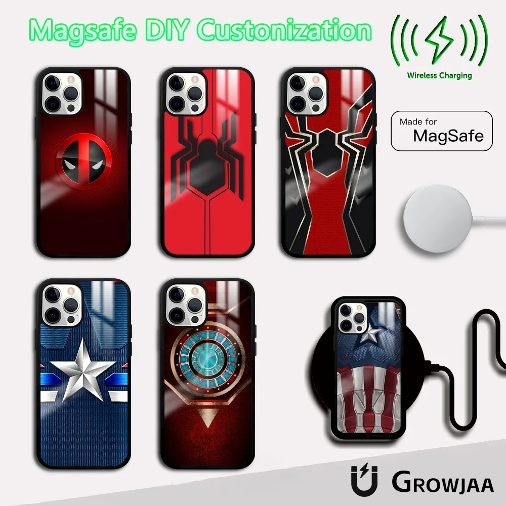 

Iron Man Arc Reactor Phone Case For iPhone 16 15 14 13 12 11 Pro Max Plus Mini Magsafe Mirror Wireless Magnetic Cover