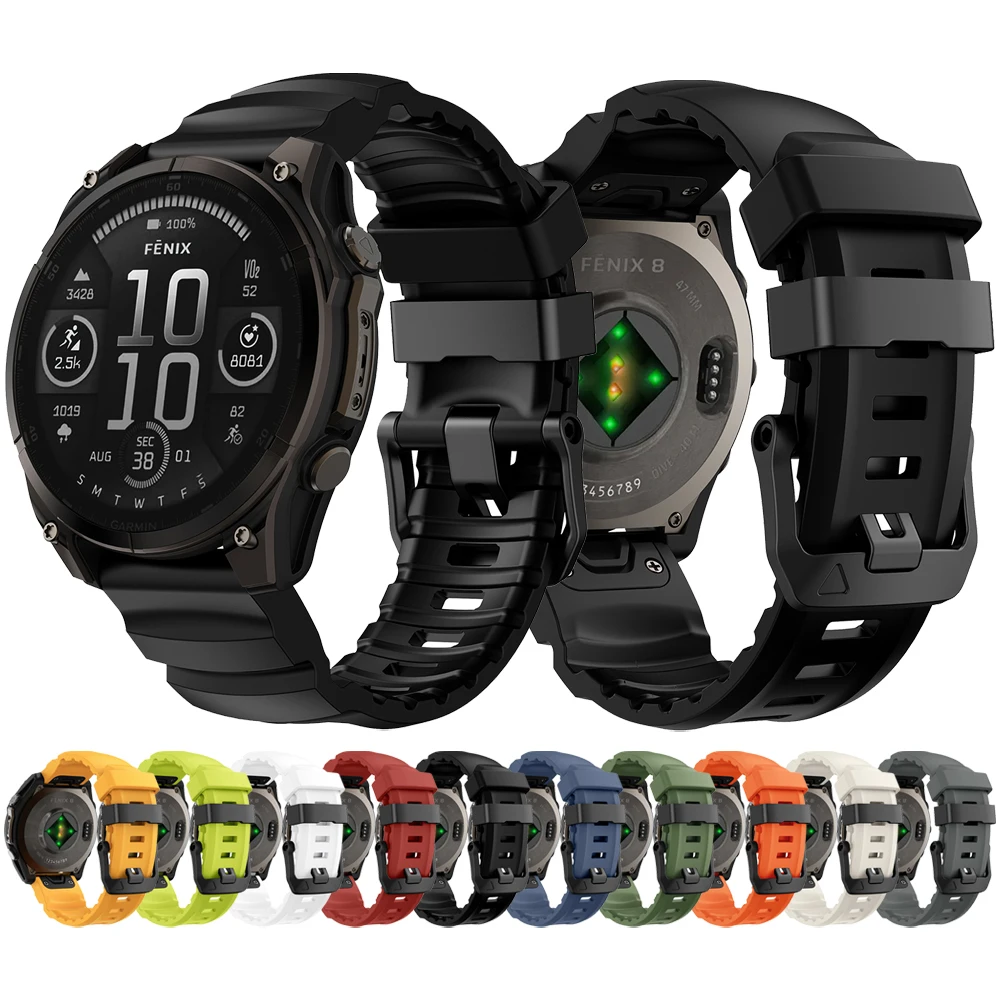 

Спортивный силиконовый ремешок для Garmin Fenix 8 E 7 7X Pro 6 6X 5 5X/Epix/Instinct/Forerunner 970 QuickFit 22 мм 26 мм ремешок для часов браслет