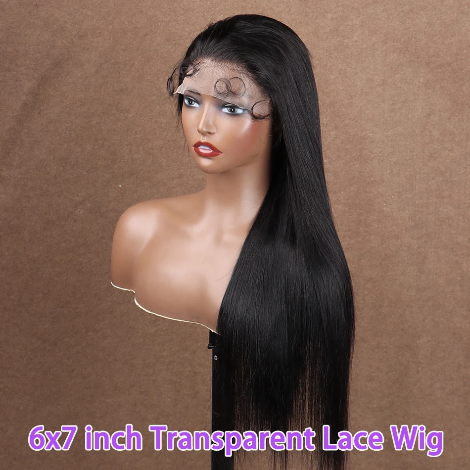 6x7 الدانتيل الشفاف إغلاق الباروكات شعر طبيعي مفرود 200% الكثافة قبل قطعها تنفس الدانتيل الجبهة بشرة طبيعية الانحياز الشعر