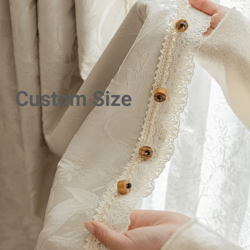 High-precision Embossed Jacquard Streamer Tree Shadow Luxury Custom Size Curtains for Living Dining Room Bedroom Blackout