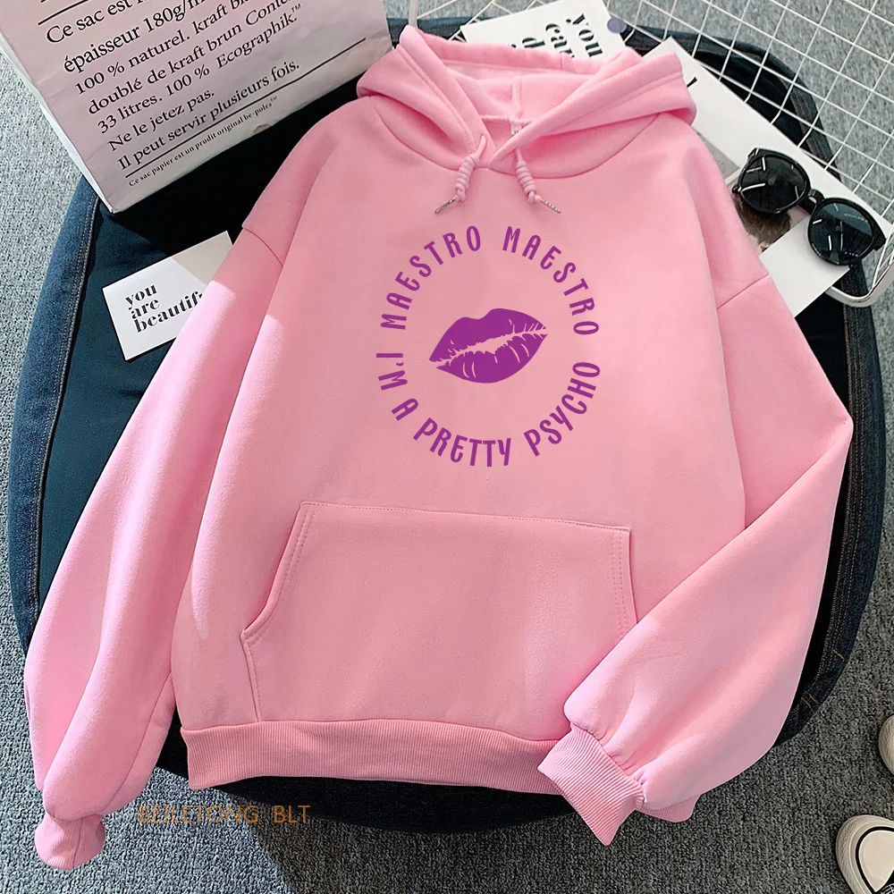 Purple Kiss Hoodies Comfortable Fashion Korean Style Sweatshirts Spring Fleece Hooded Pullovers Cartoon Graphic Printing Hoody