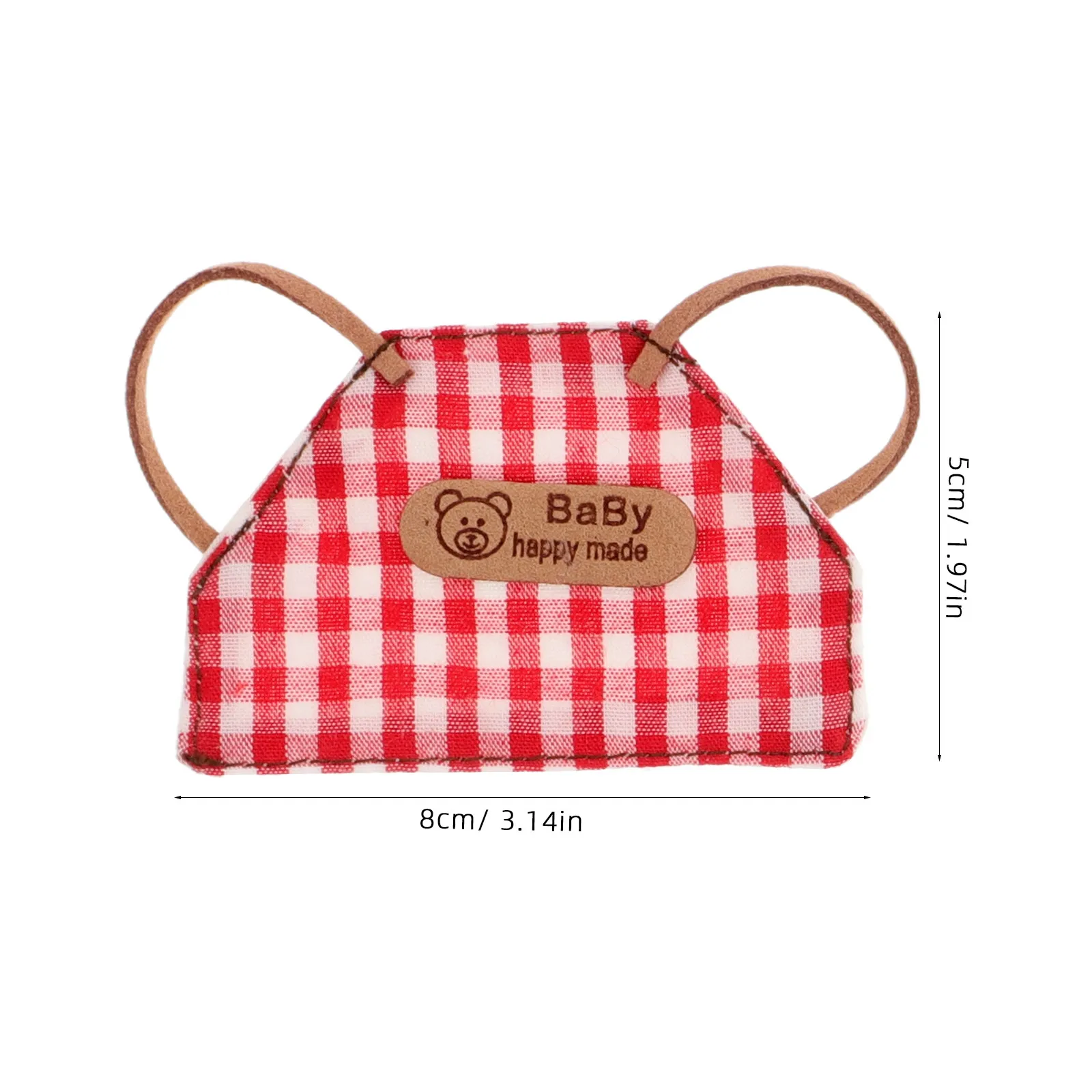 6 pcs Wool Mini Apron Set – Vintage Denim Checkered Handmade DIY Craft for Dolls & Miniature Role Play