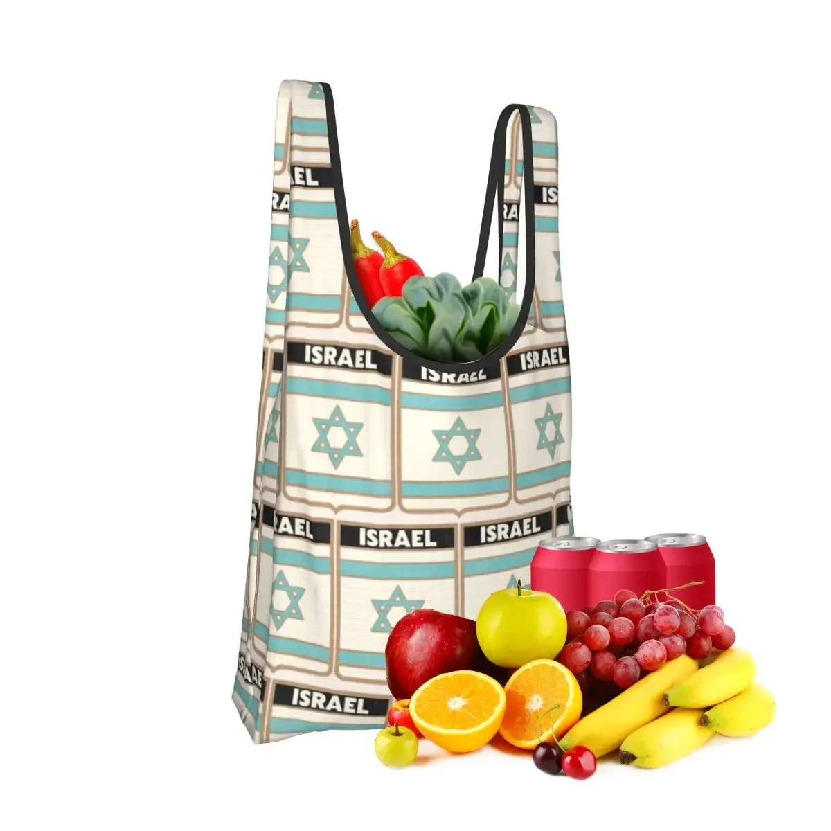 Israel Vintage Crest Travel Souvenir Portable Tote Shopping Bags Reusable Shopper Bag Groceries Handbag Shoulder Bag