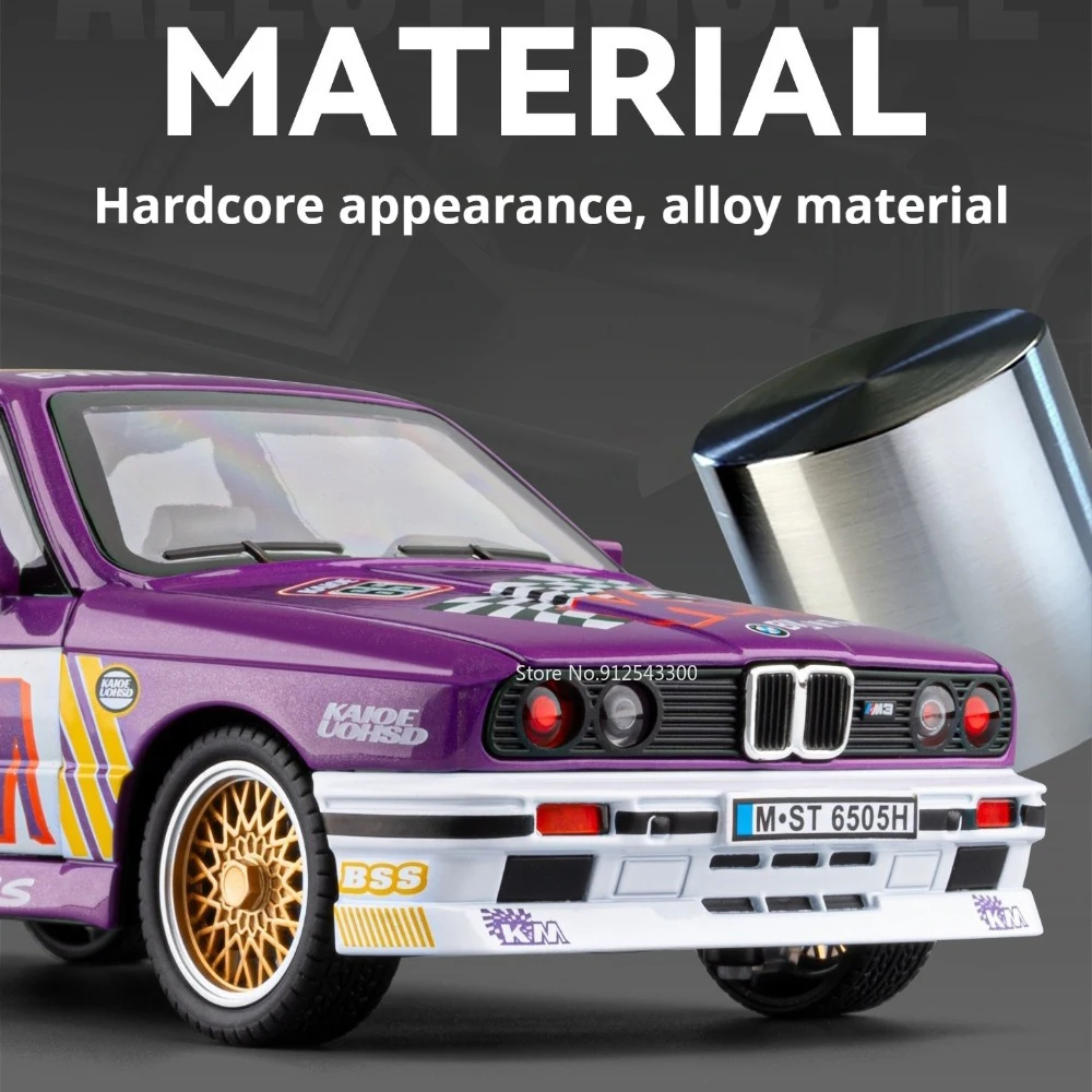 Modèle de voiture jouet M3 M4 1:24, portes en métal moulé sous pression, ouvertes, modèles de véhicules de Simulation, jouets pour enfants, cadeaux décoratifs