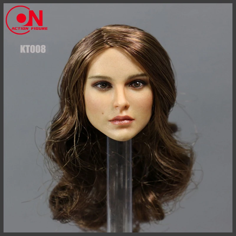 KIMI TOYS KT008 1/6 Long Hair Girl Head Sculpt Suntan Head Carving F 12'' Female Ph Body Figure Toy