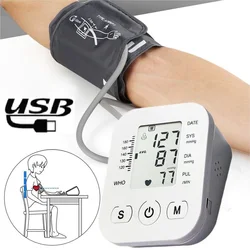 LCD Display Sphygmomanometer Arm Band Type Blood Pressure Monitor Pulse Heart Rate Pulse Meter Accurate Measurement Medical BP