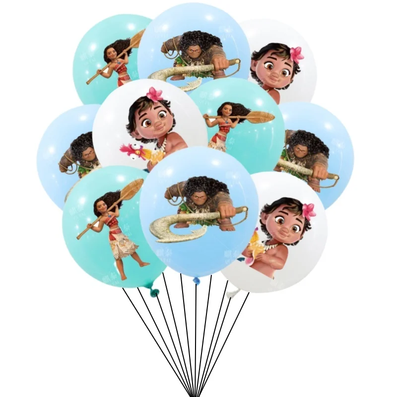 10/30Pcs 12inch Disney Moana Latex Balloons Happy Birthday Party Decorations Moana Maui Party Supplies For Kids Baby Shower