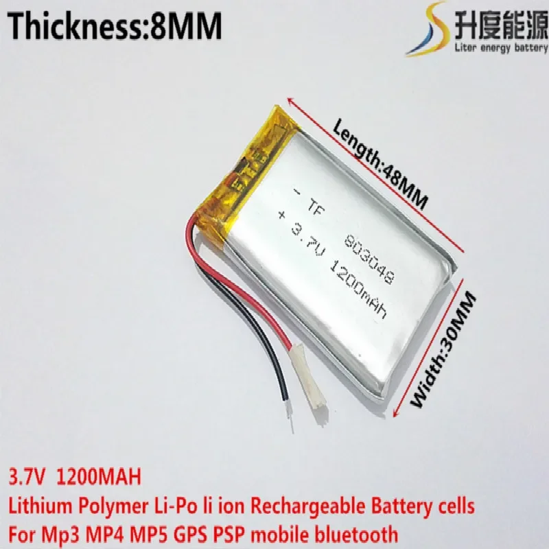 L energy 3.7V lithium polymer battery 803048 1200MAH GPS navigator  game sound card