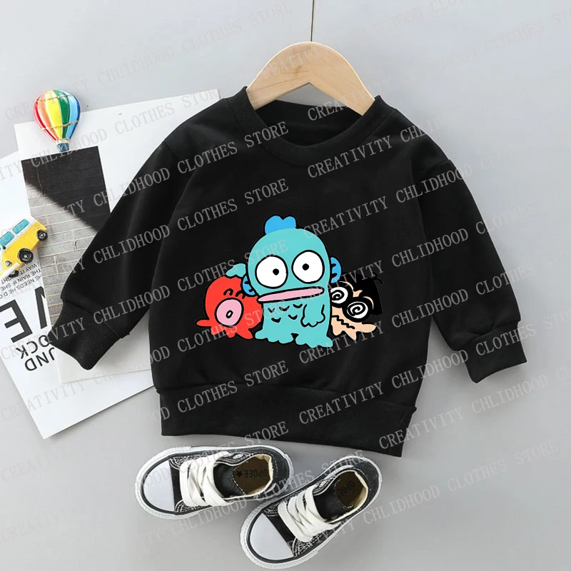 New Hangyodon Children Sweatshirts Cute Pullover Kawaii Anime Cartoons Casual Clothes Girl Boy Kid Sportswear Long Sleeved