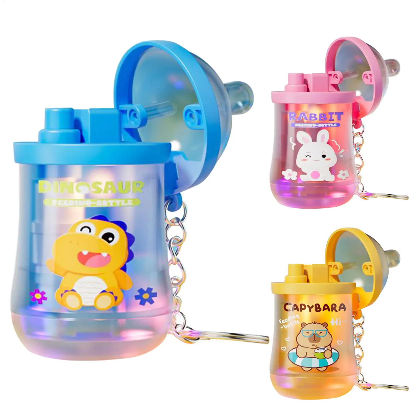 Kids Water Soaker Toy Light Up Pool Squirter Milk Bottle Shape Outdoor Prank Summer Beach Toy for Boys Girls Children
