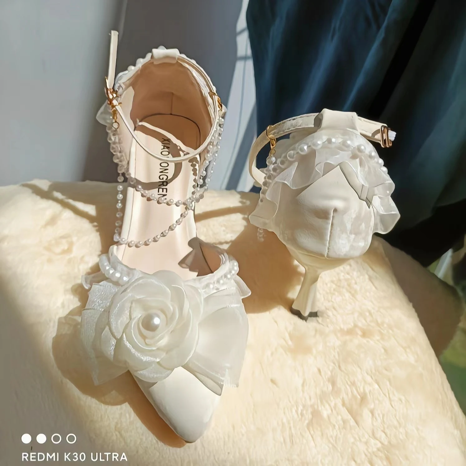 Popular Lolita Elegant Camellia Lo Shoes Flower Wedding Women's High Heels Sandals Lace Flora Miss Lolita High Heels