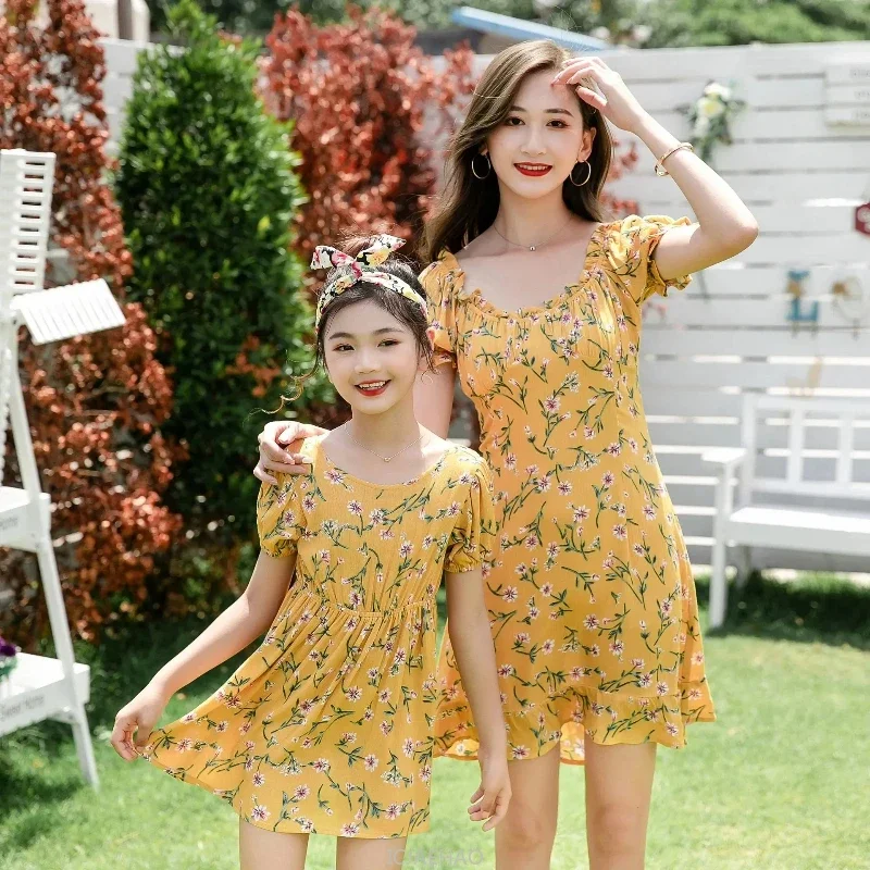 Family Parent Child Clothes Set Look Vacation Clothing FatherResort Floral Dress and Son Baby Beach Shirts Sets Mother Daughter