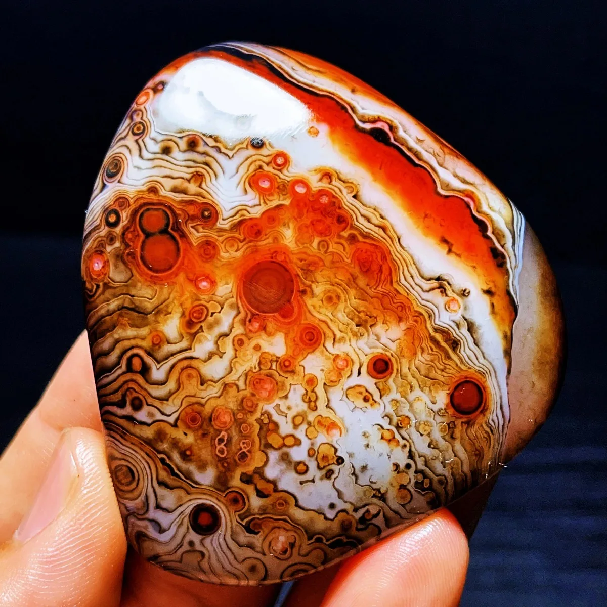 Large Stone Art Translucent Beauty Banded Agate, Tumbled Polished Stone, Crystal Display, Natural Stone, Table Display