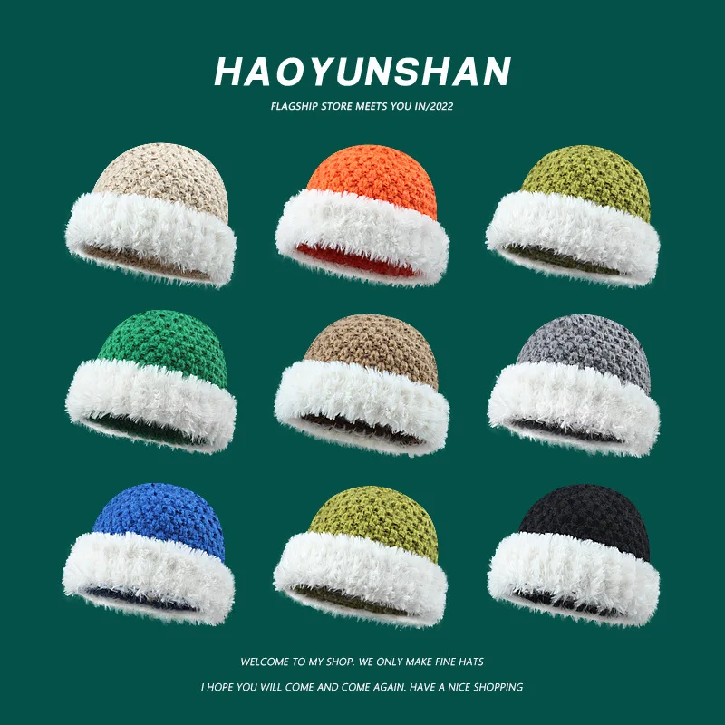 Topi Nelayan Rajutan Tangan Rajutan Rajutan untuk Wanita Di Musim Gugur dan Musim Dingin