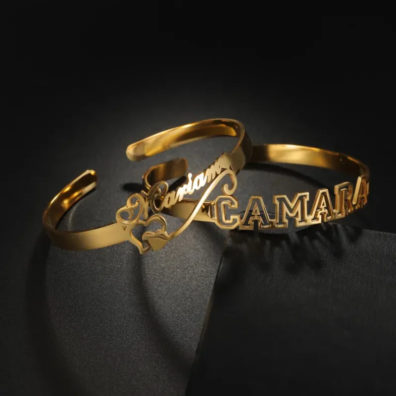 

Amaxer Customized Name Bracelet Personalized Custom Bangles for Women Girls Stainless Steel Jewelry Custom Gift Jewelry for Her