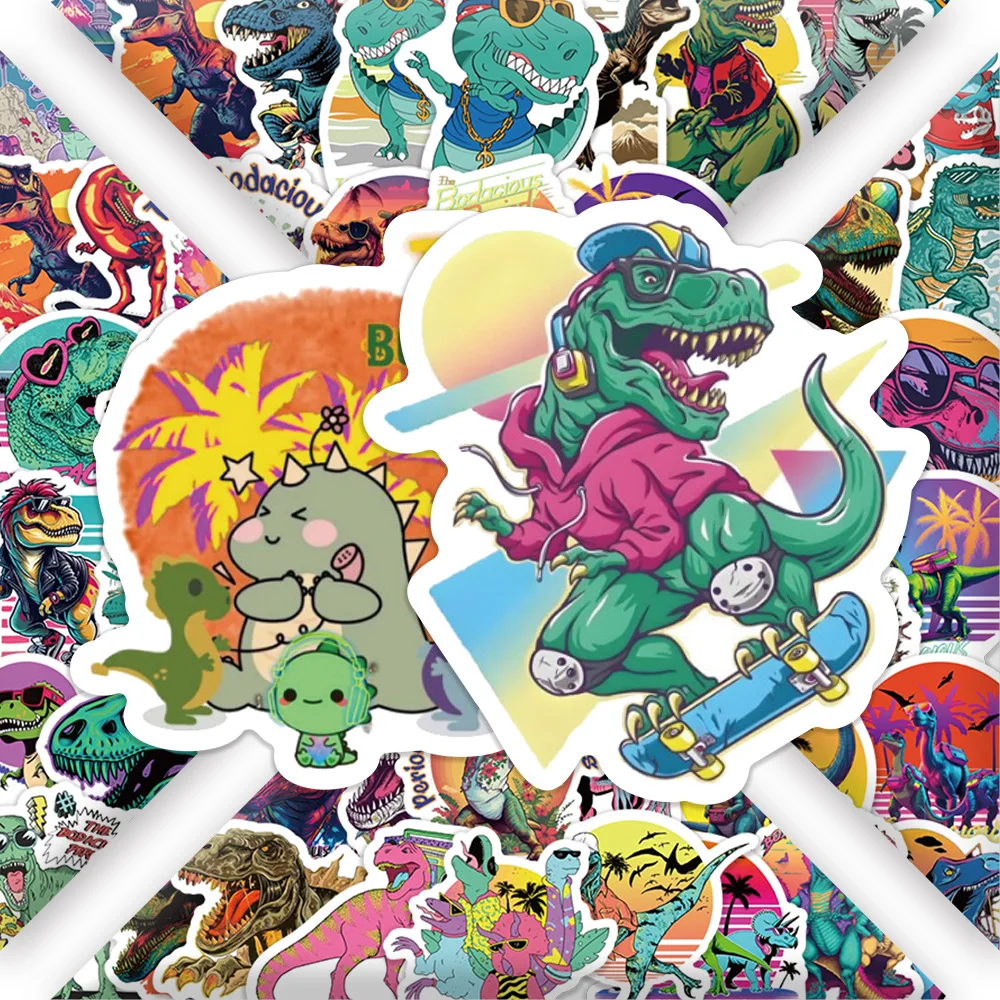 

10/30/50PCS Dinosaur Children's Intelligence Cartoon Sticker DIY Decoration Waterproof Skateboard Notebook Graffiti Toy