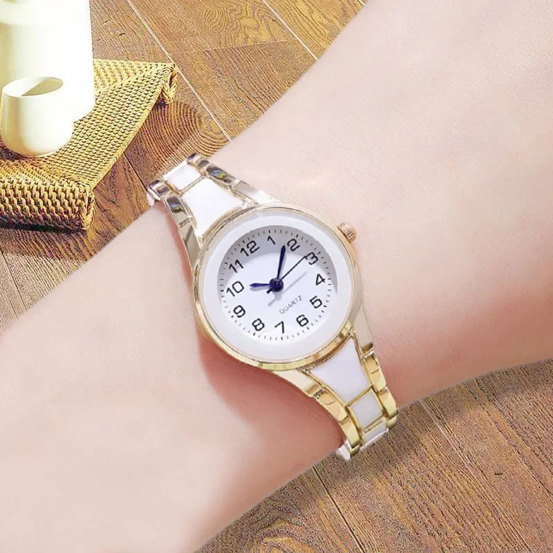 

Fashion Women Digital Wristwatch Blue Needle Diamond Imitation Ceramic Female Student Quartz Watch Montre Femme Reloj De Mujer