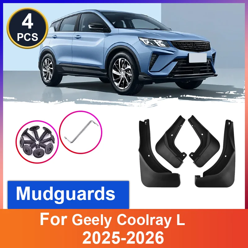 Auto-Schmutzfänger für Geely Coolray L Binyue 2025 2026, 4-teiliger Spritzschutz, Schmutzfänger vorne und hinten, Auto-Zubehör