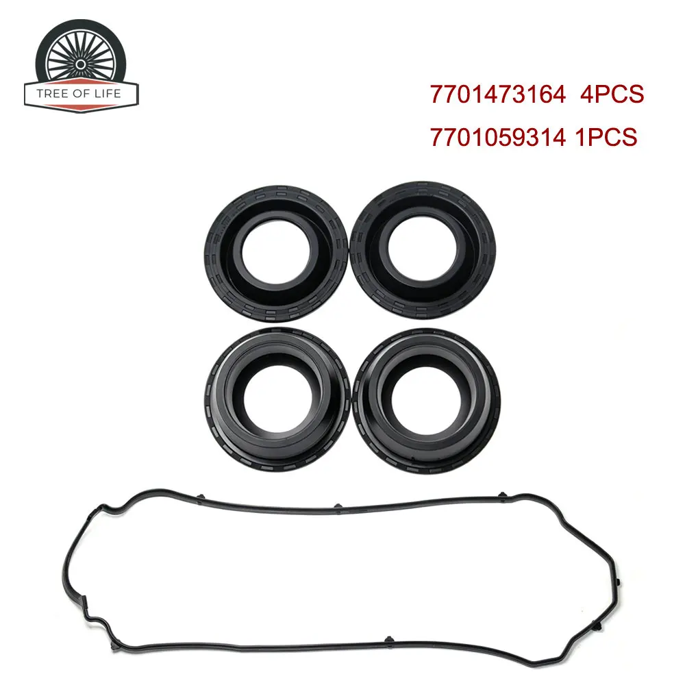 5 PCS 7701473164 7701059314 Engine Valve Cover Gasket For Renault Dacia Logan SANDERO Clio 1.2 16V D4D D4F