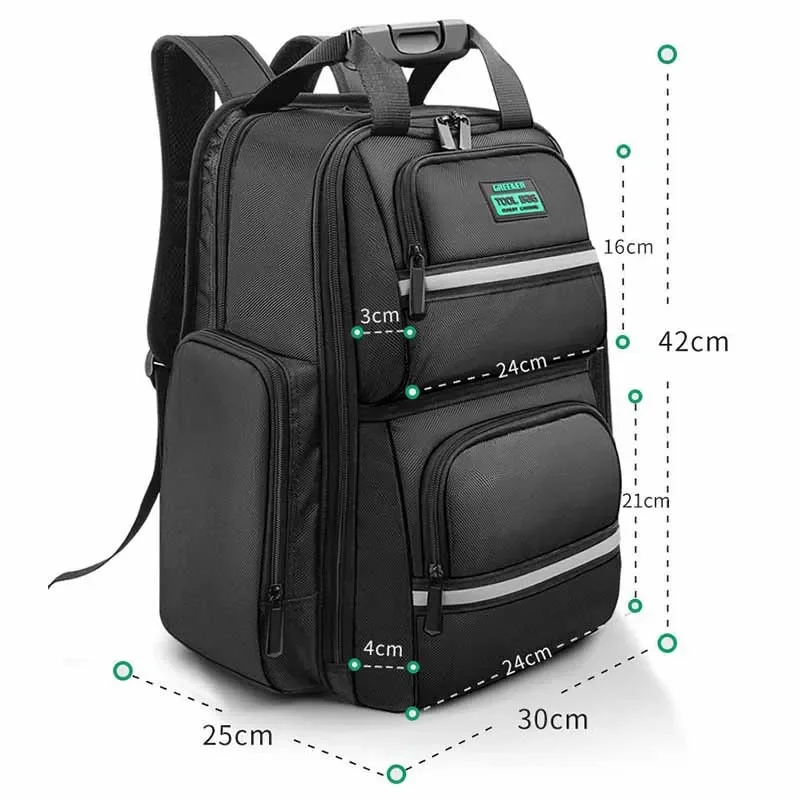 Bolsa de almacenamiento multifuncional para electricistas, bolsas de embalaje de herramientas de Hardware profesional, mochila portátil de gran