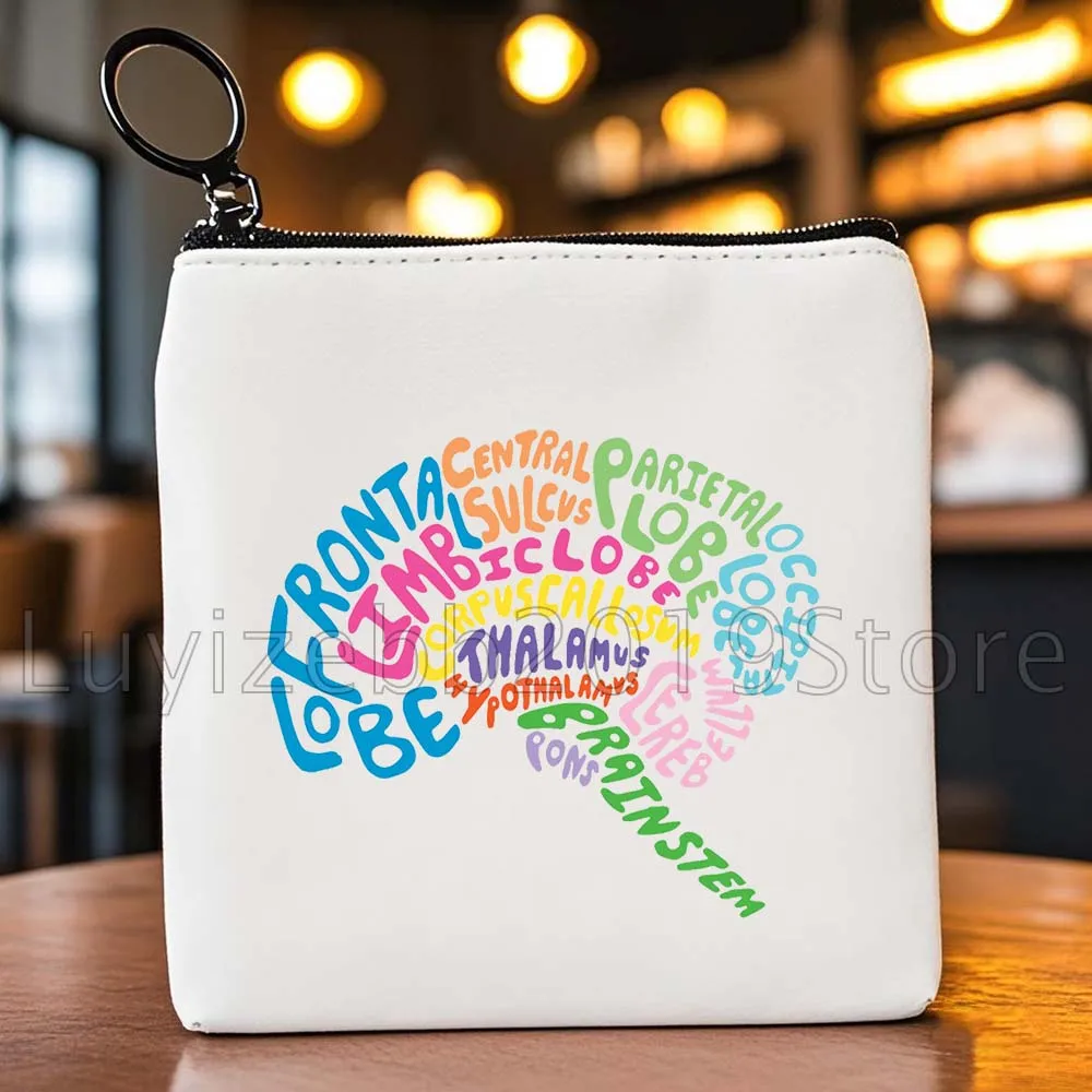 Grappige wetenschap biologie schoolleraar geschenken schattige DNA bioloog canvas portemonnee tas sleutel opslag kaart tassen cartoon portemonnee etui