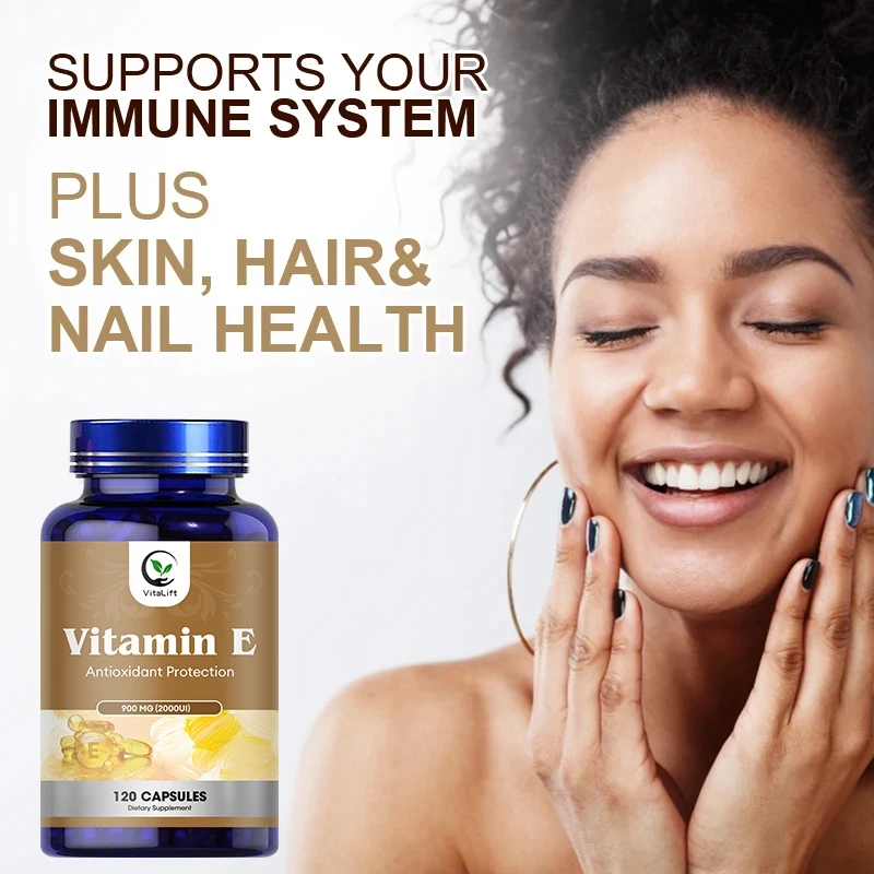 Vitamin E Capsule 450Mg 1000IU Per Softgels  Supports Antioxidant Health & Immune System Skin Beauty