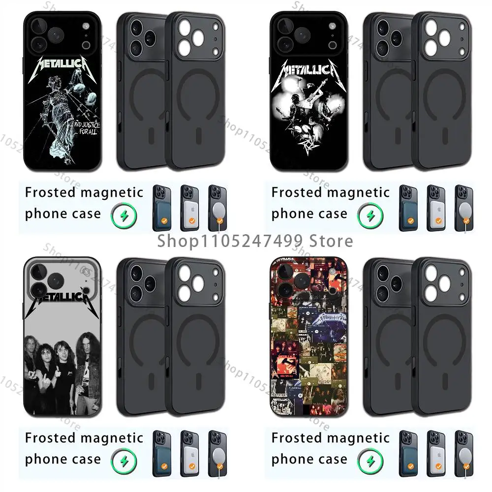 

M-Metallica Band Phone Case For iPhone 17,16,15,14,13,12,11,Pro,Max,Plus,E,Air,Mini Magnetic Magsafe Frosted