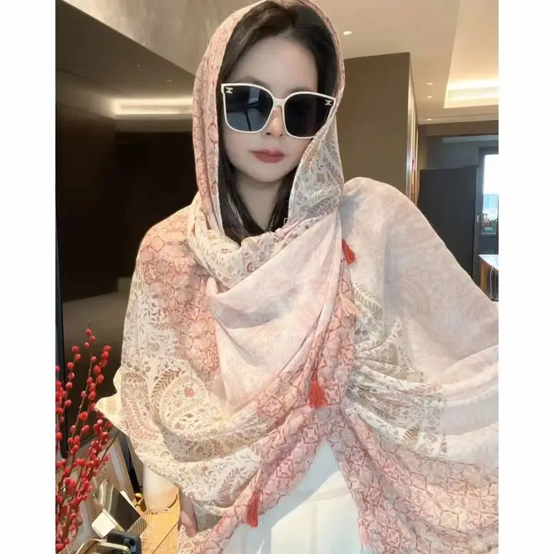 شال سفر جديد للنساء، وشاح للحماية من الشمس للتصوير على الشاطئ، غطاء صيفي خفيف الوزن وشفاف ومتعدد الاستخدامات