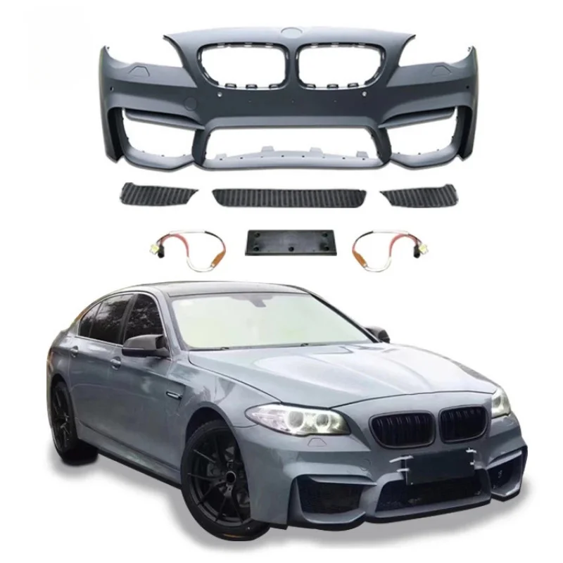 

f10 M4 Style Car Bumper Front Rear Bumpers Side Skirts Body kit For 5 Series F18 kits Accessories