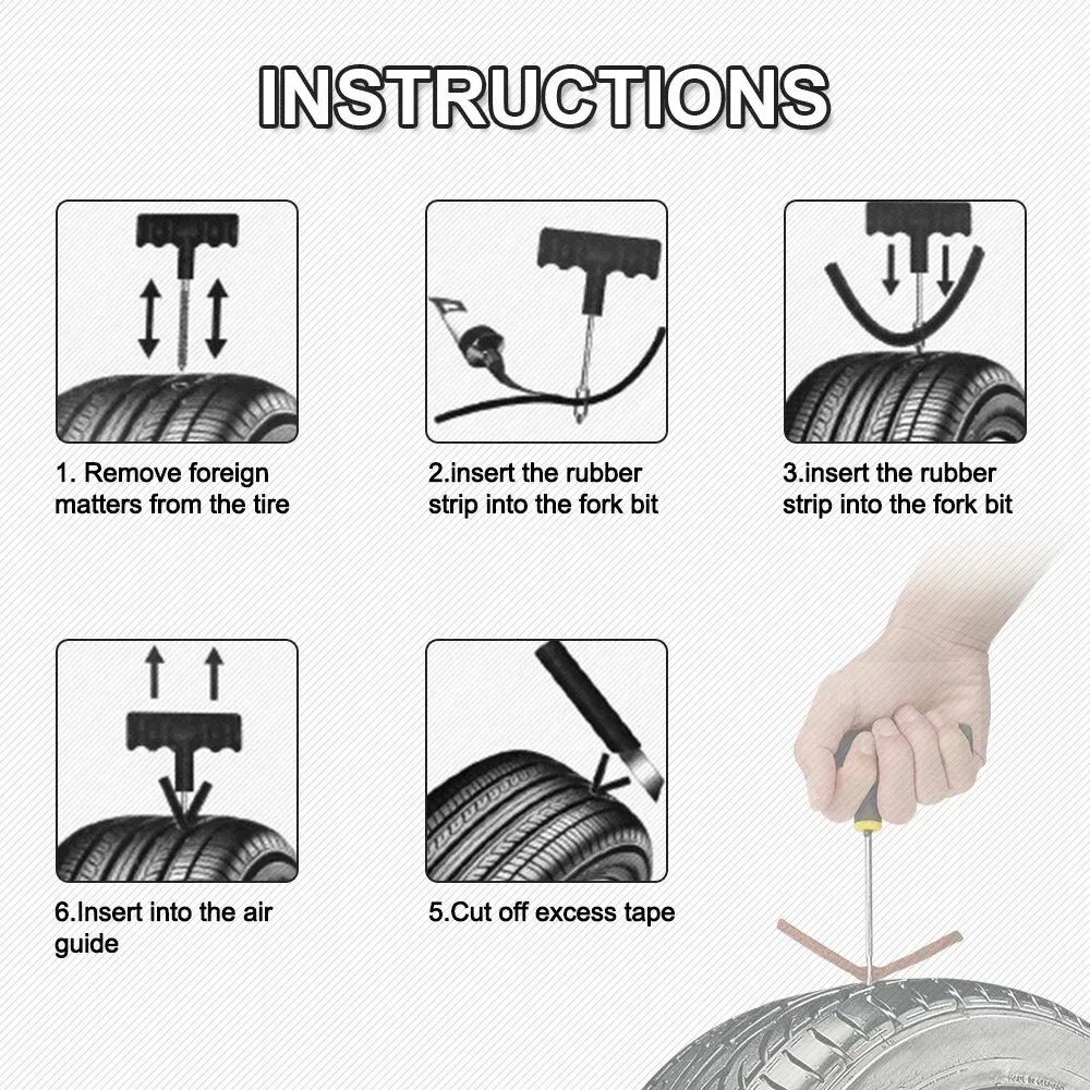 Auto Reifen Reparatur Streifen Stiring Kleber für Reifen Punktion Notfall Auto Motorrad Fahrrad Reifen Reifen Gummi Streifen Reparatur Werkzeuge – Detail 4
