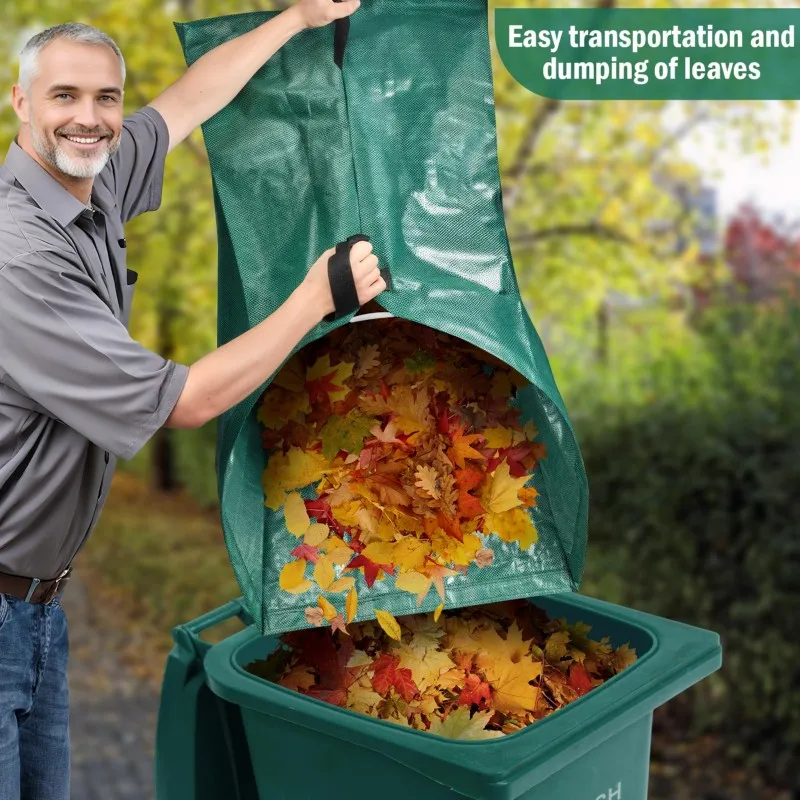 

AT19-большие мешки для мусора в дворе, многоразовые складные мешки для газона и листьев, садовая сумка типа совок для листьев, травы разрушения, измельчения